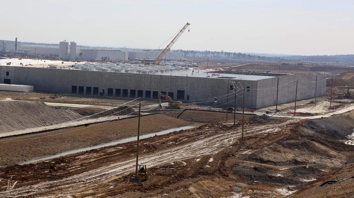 Progress at the Scout Motors facility in Blythewood shows mostly enclosed buildings on Tuesday, Feb. 10, 2026. Work is being done on the 1,100-acre site to complete the electronic vehicle production facility by late 2026 to early 2027.