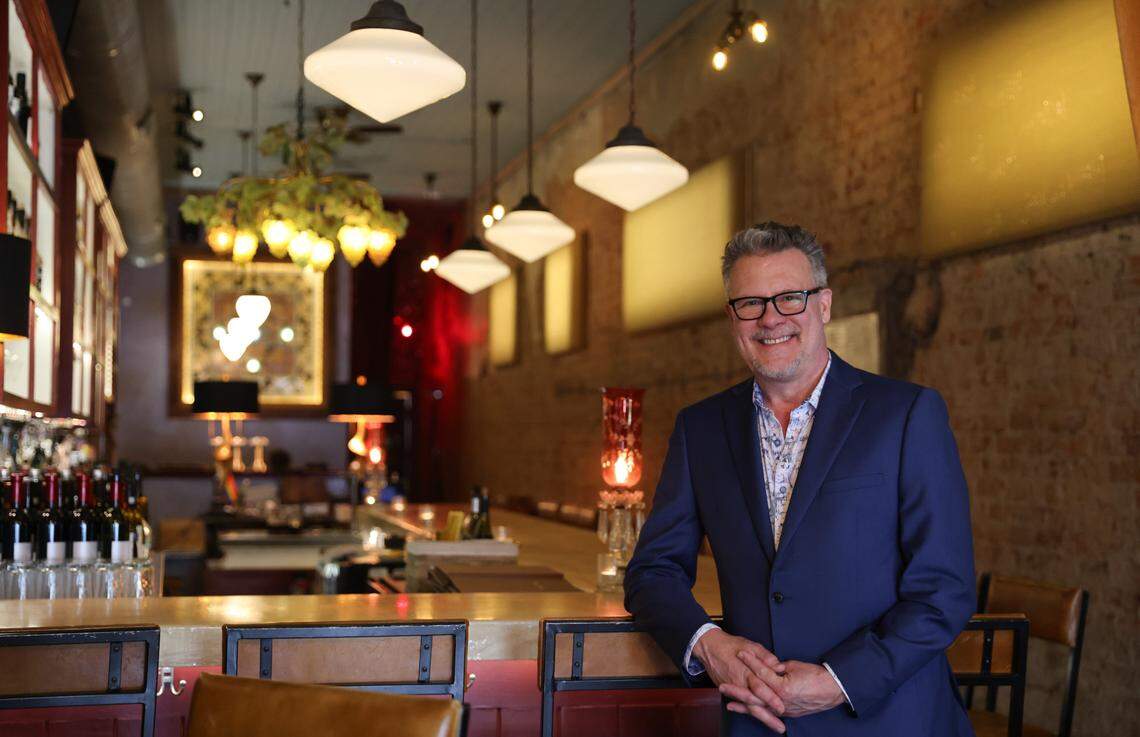 Tim Gardner, owner of the Lula Drake Wine Parlour, is photographed at the Columbia establishment on Tuesday, March 26, 2024. The Lula Drake Wine Parlour is a semifinalist for a 2024 James Beard Award.