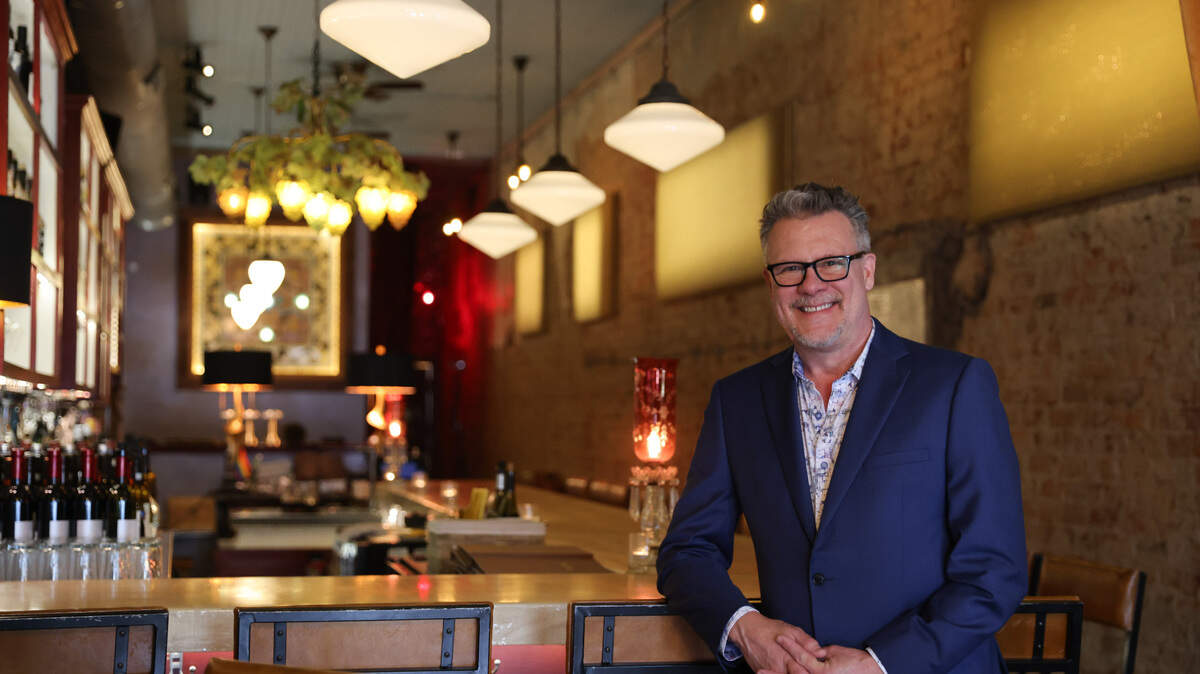 Tim Gardner, owner of the Lula Drake Wine Parlour, is photographed at the Columbia establishment on Tuesday, March 26, 2024. The Lula Drake Wine Parlour is a semifinalist for a 2024 James Beard Award.