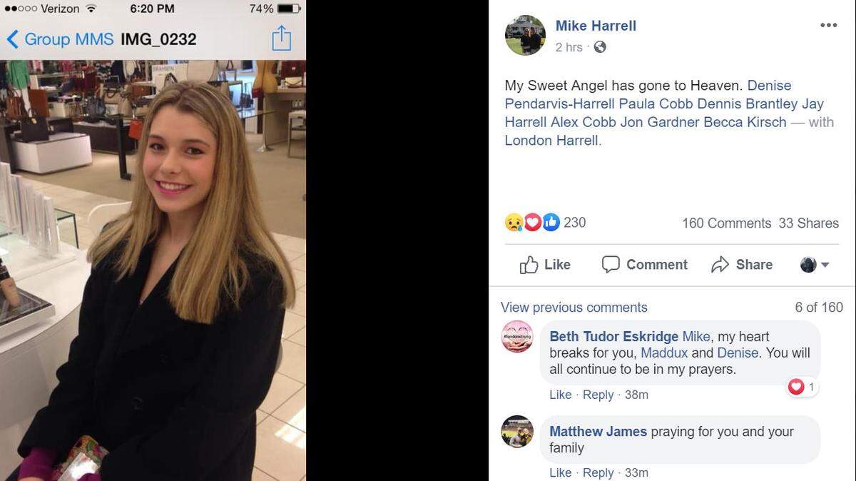 Columbia native London Harrell died days after she was hit by an man in Florida who has been charged with DUI.