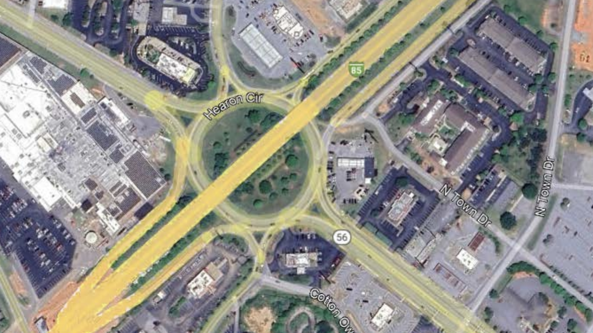 This Spartanburg, SC, traffic circle sees dozens of accidents each year.
