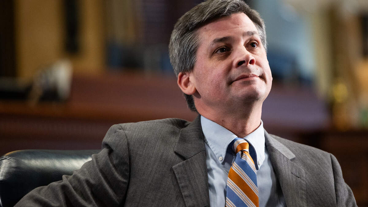 Senate Majority Leader Shane Massey, R-Edgefield, joins the state senate GOP leadership to speak with media in the senate chambers on Wednesday, January 7, 2026.