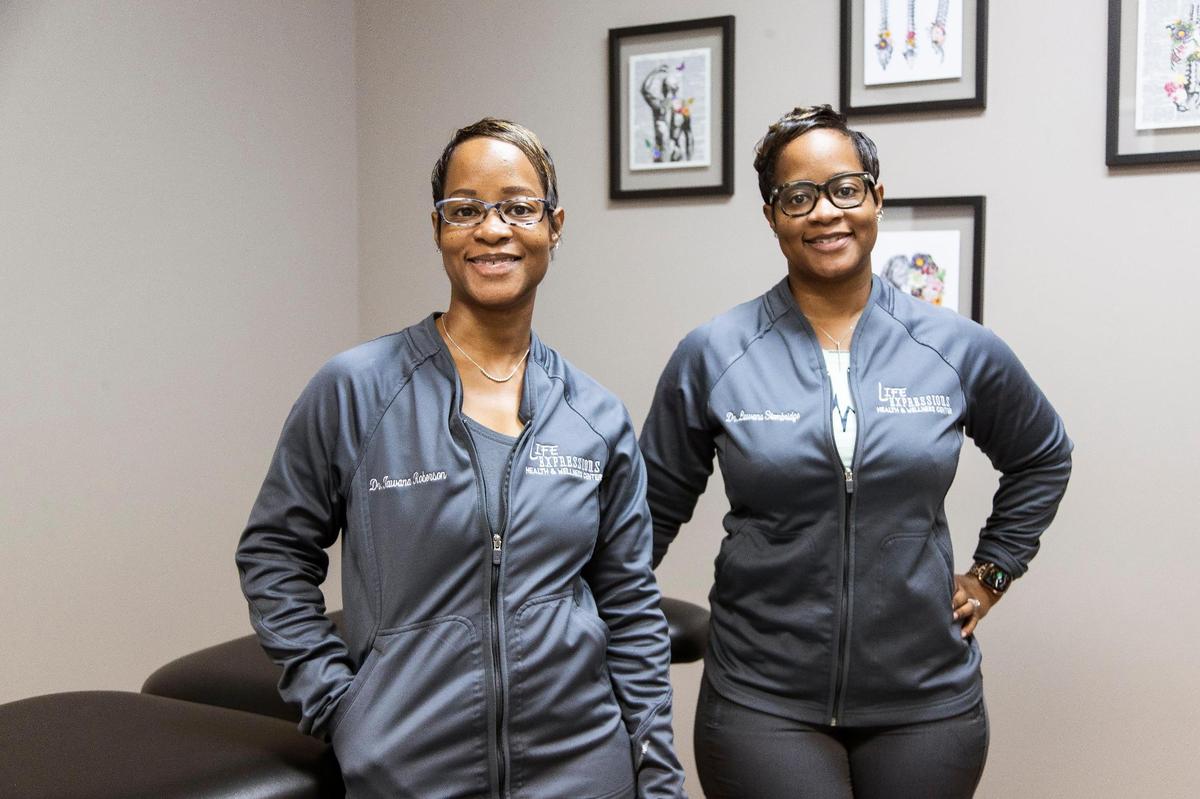 Dr. Tawana Roberson and Dr. Lawana Stembridge show their chiropractic office, Life Expressions Health and Wellness Center, on Tuesday, April 19, 2022. The office is located on Two Notch Road.