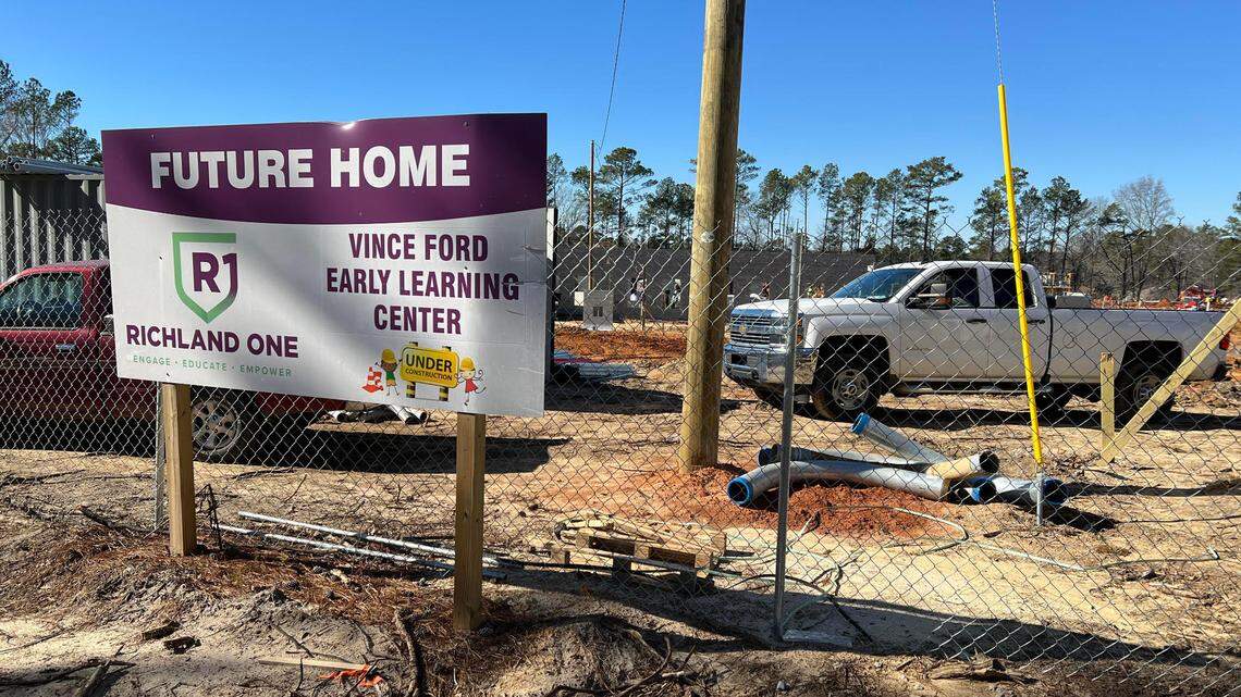 The construction site of the Vince Ford Early Learning Center in Lower Richland.