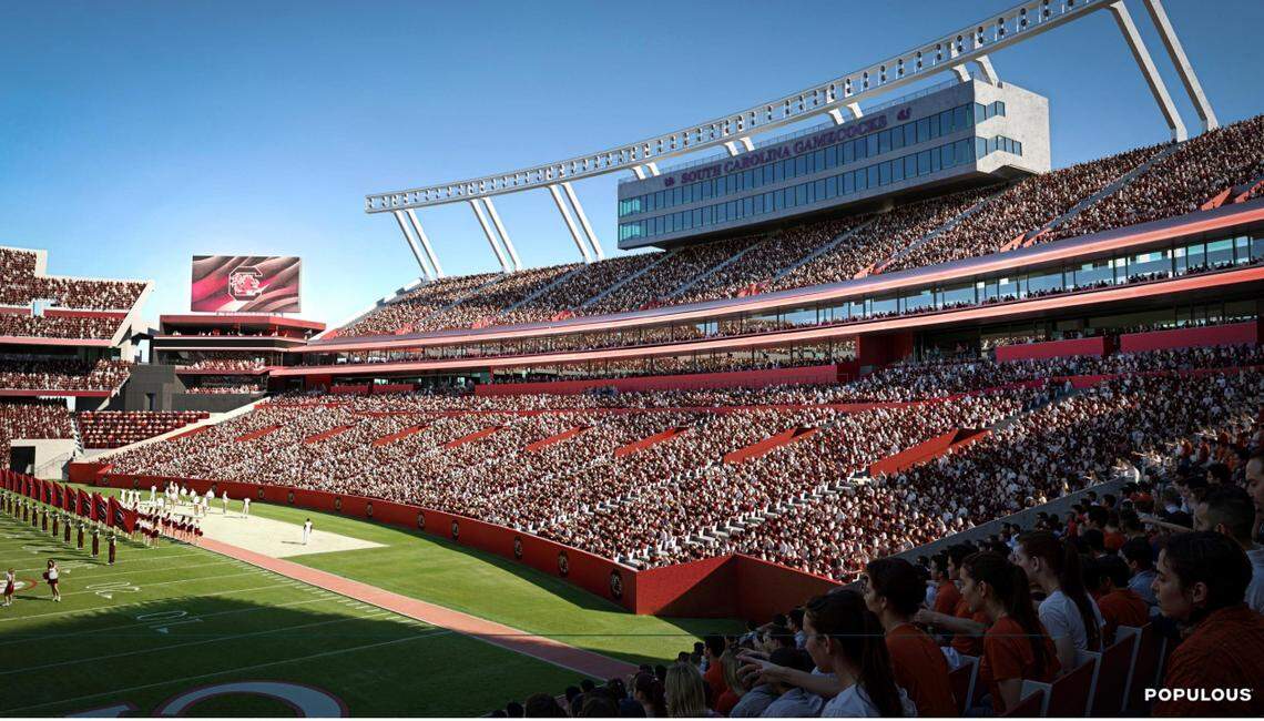 Future Williams-Brice Stadium upgrades include videoboards in the south end zone corners.