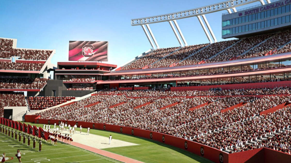 Future Williams-Brice Stadium upgrades include videoboards in the south end zone corners.