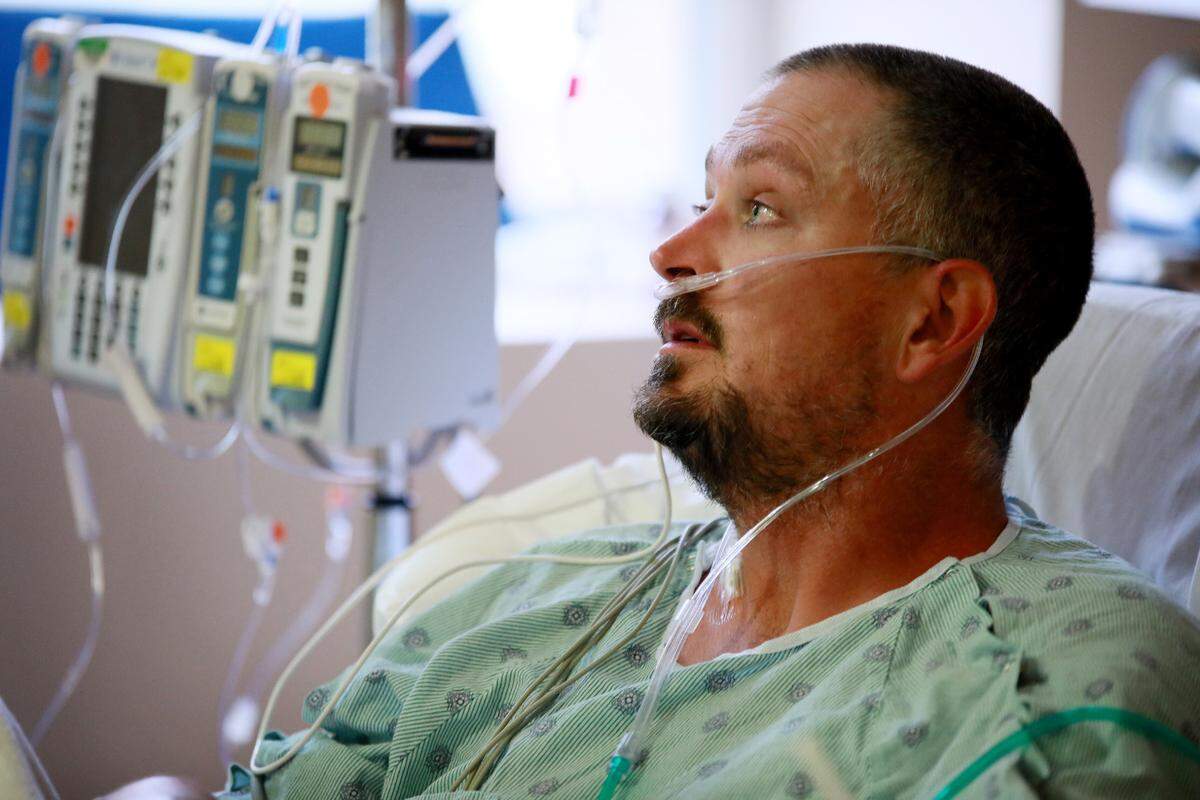 Alan Conner talks about his battle with the coronavirus as he recovers in a critical care unit at Lexington Medical Center, Tuesday, June 16, 2020(Gerry Melendez/Lexington Medical Center)