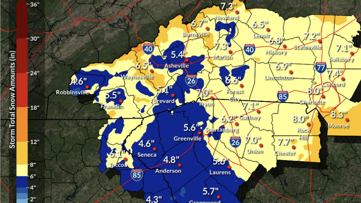 Four to 8 inches of snow could fall on the Upstate this weekend and will likely stick around for a while due to record-breaking low temperatures in the 20s.