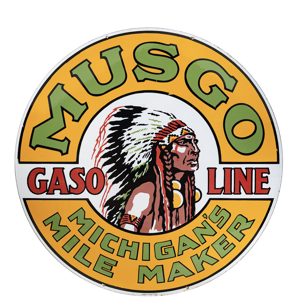 A new world record for an antique sign for this Musco Gasoline at $1.5 million.