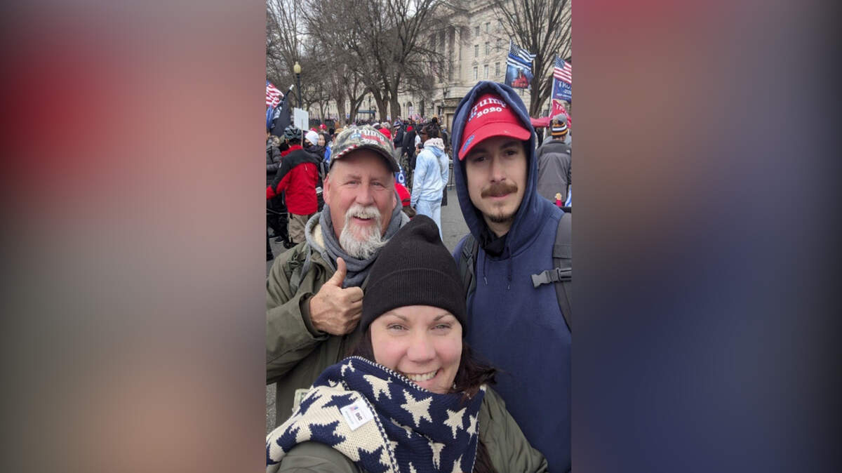 Alan Culbertson (top left) and William John Gallman and Joei Gallman caught on camera during the Jan. 6 Capitol riot.
