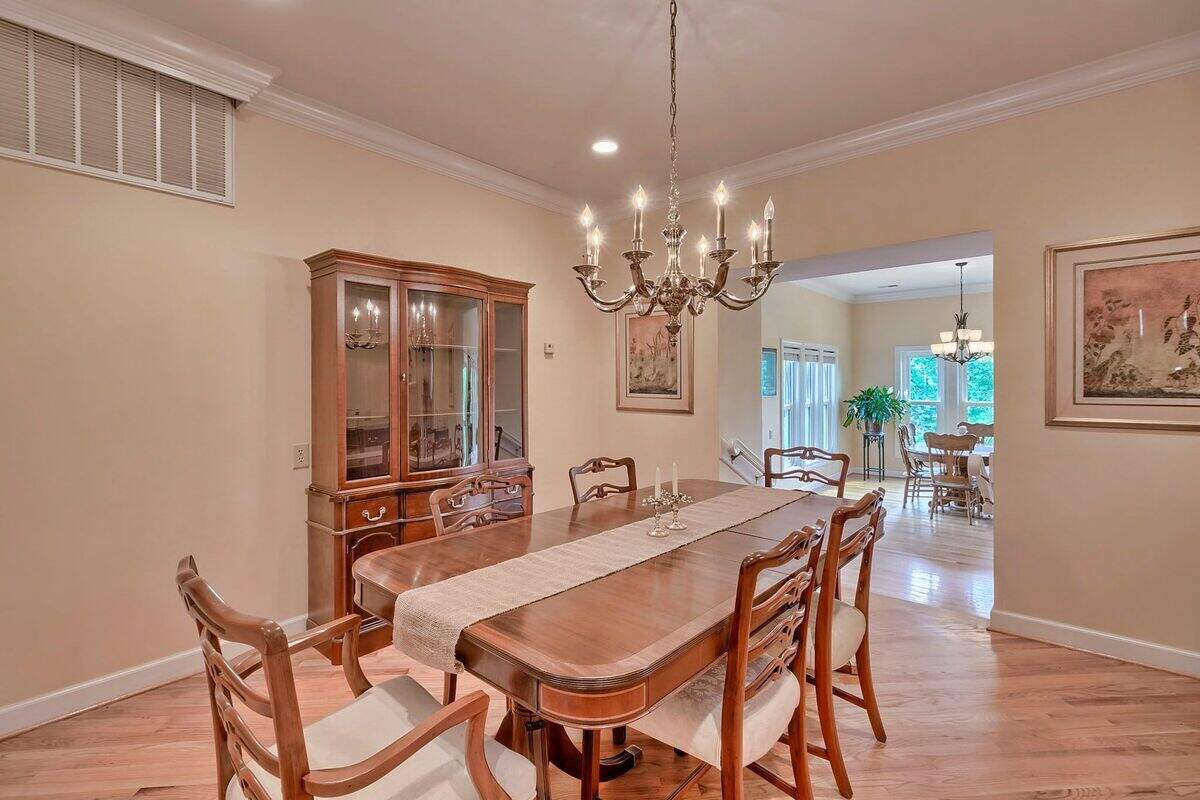 A dining room inside a home for sale on Saluda River in West Columbia.