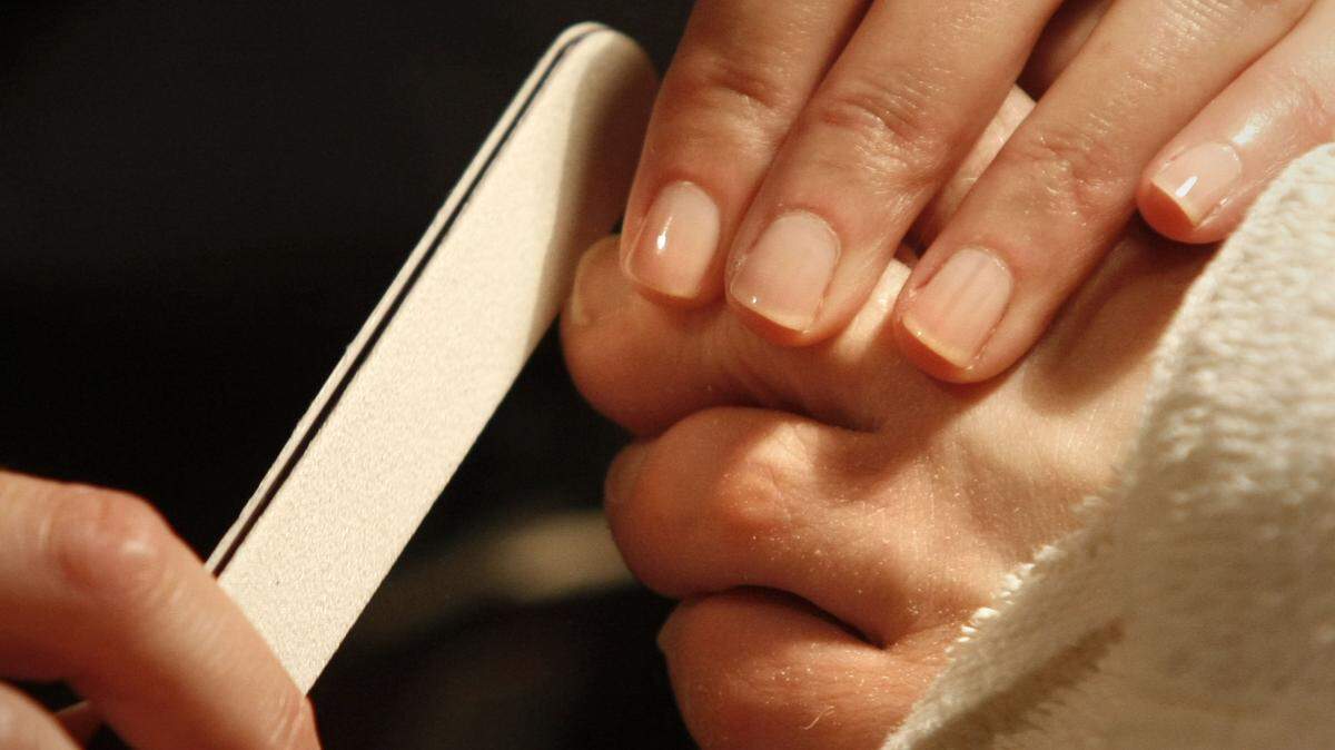 This file photo shows a pedicure, which a woman was told she was “too big” to get at a Conway, S.C. nail salon.