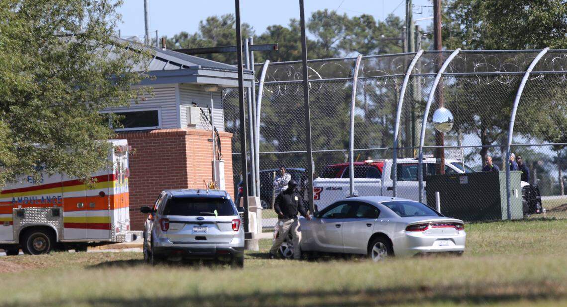 Emergency officials and law enforcement agencies stage outside the Department of Juvenile Justice in Columbia on Tuesday Oct. 18, 2022.