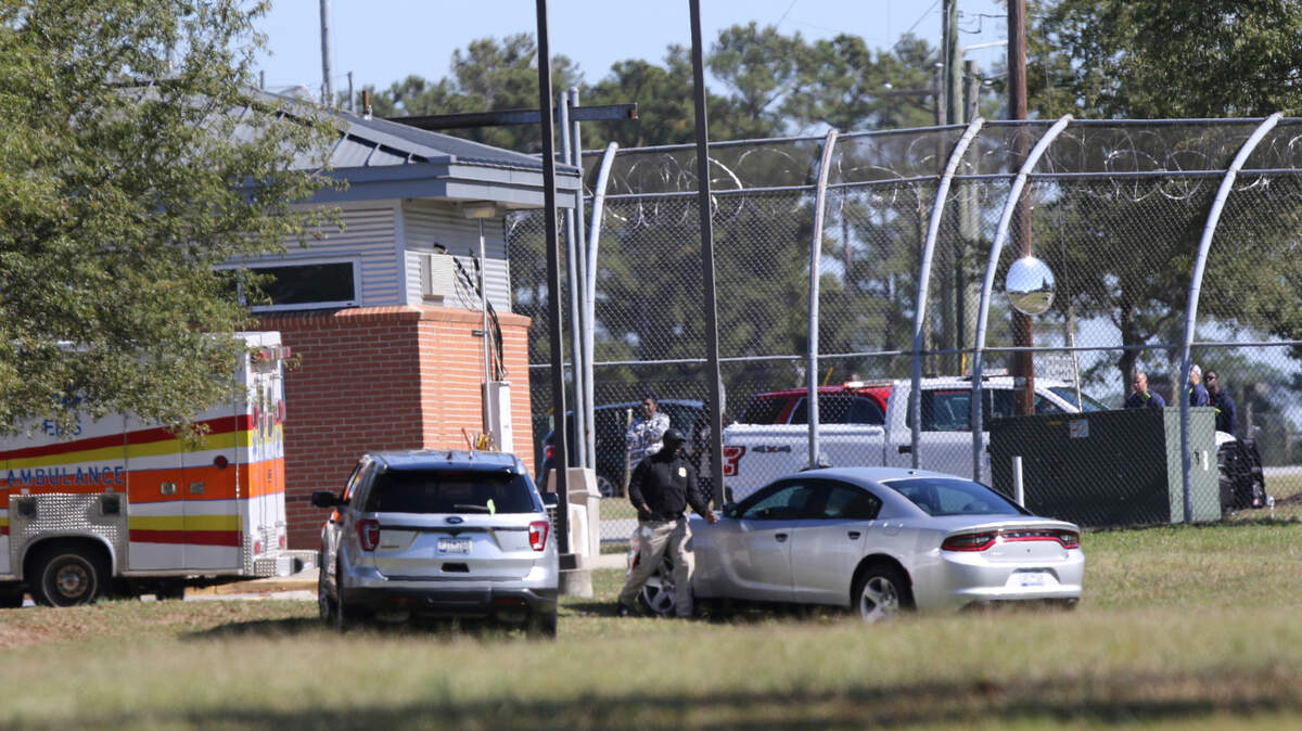 Emergency officials and law enforcement agencies stage outside the Department of Juvenile Justice in Columbia on Tuesday Oct. 18, 2022.
