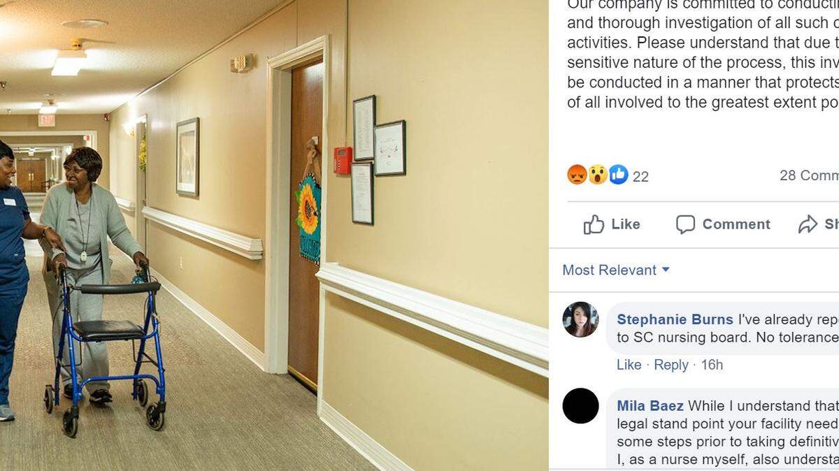 Facebook post from Carolina Gardens Senior Living