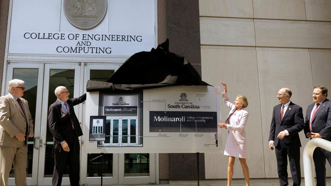The University of South Carolina renames the College of Engineering and Computing for alumnus Alex Molinaroli and his family on June 6, 2024.