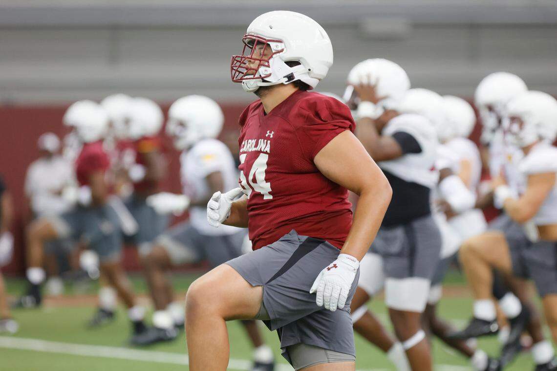 South Carolina’s Kam Pringle practices on Saturday, August 3, 2024. 