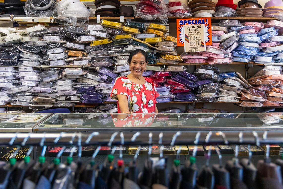 Jaya Tolani, owner of Looking Good on Two Notch Road, poses for a portrait at her men’s clothing store on Thursday, September 4, 2025. She is planning on retiring after Easter, if not earlier. 
