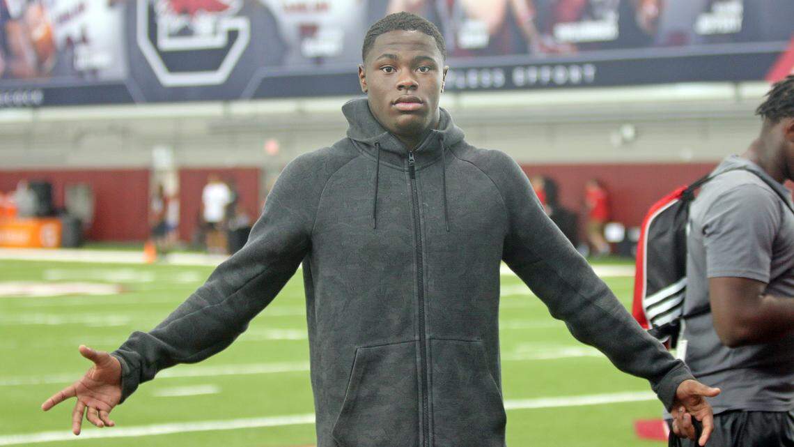 Recruit Keveon Mullins at the 2018 Will Muschamp Football Camp