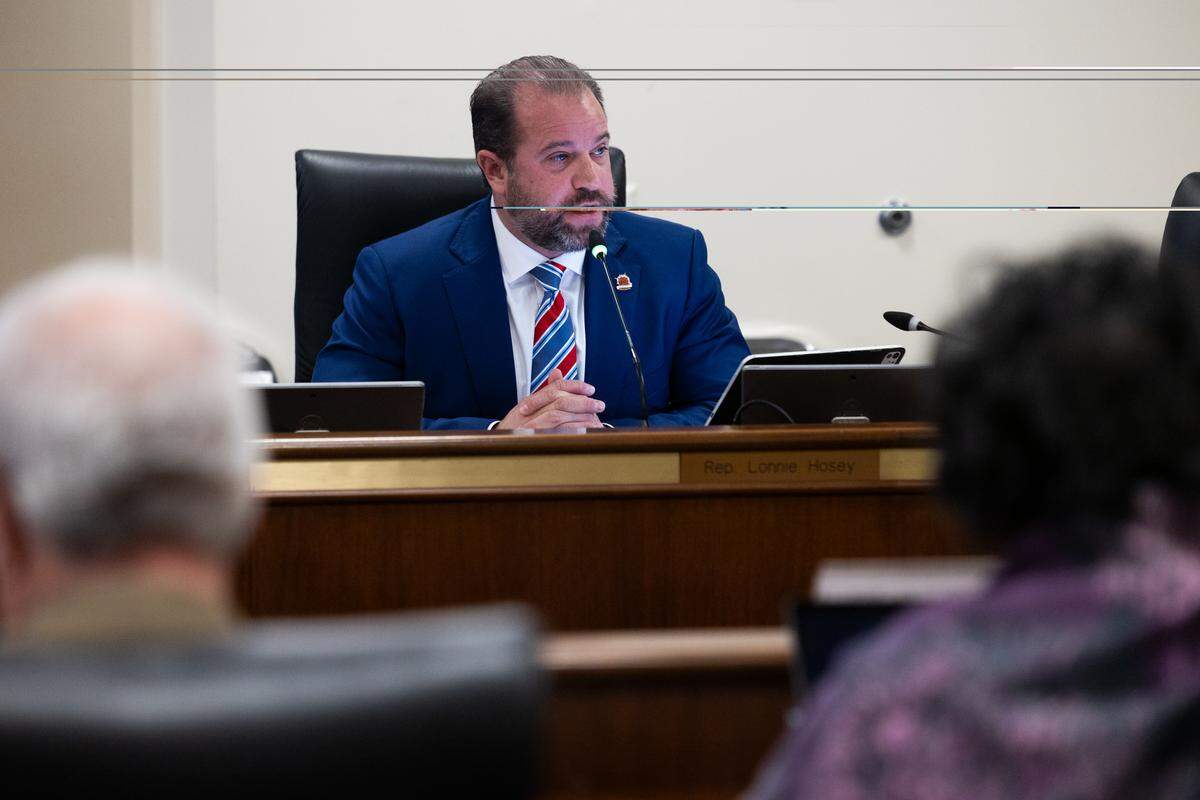Charter Institute at Erskine Superintendent Cameron Runyan presents the district’s budget during a Wednesday, Feb. 4, 2026 meeting of the South Carolina House Ways and Means committee.