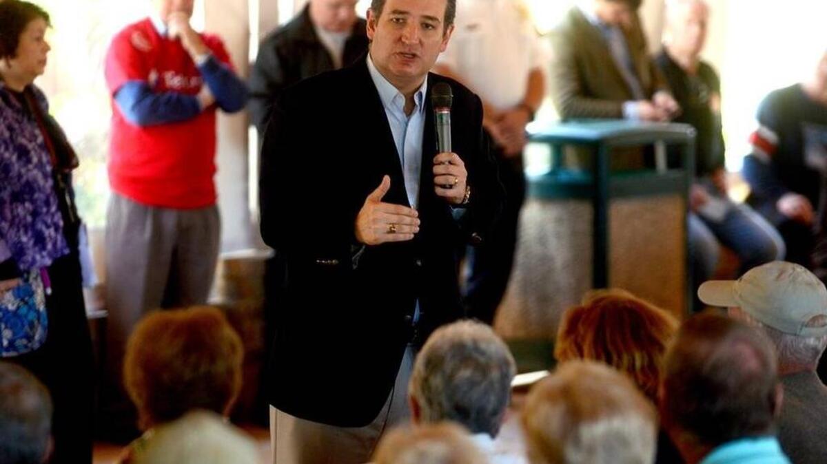 Republican presidential hopeful Sen. Ted Cruz speaks to the audience during his event in the pavilion at Sun City Hilton Head the morning of Nov. 16.