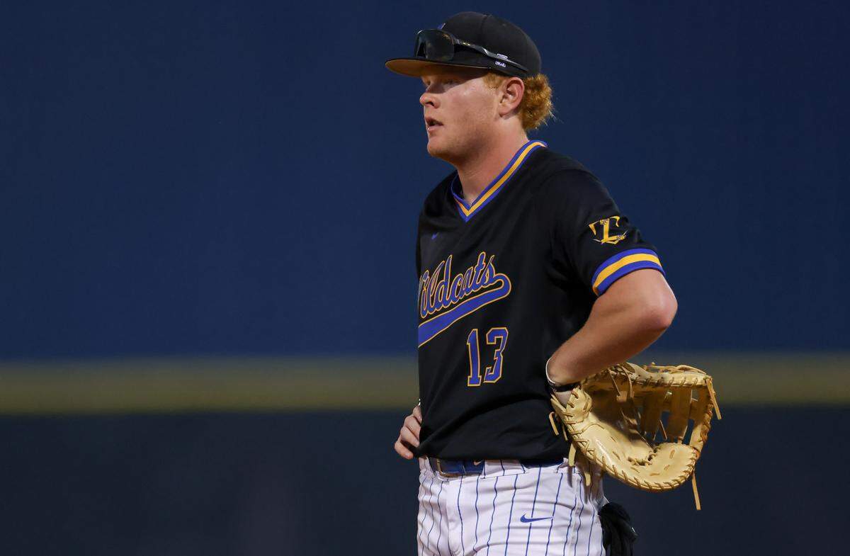 Christian Spivey (13) of Lexington looks on during Game 1 of the Class 5A Upper State championship series in Columbia on Tuesday, May 20, 2025.