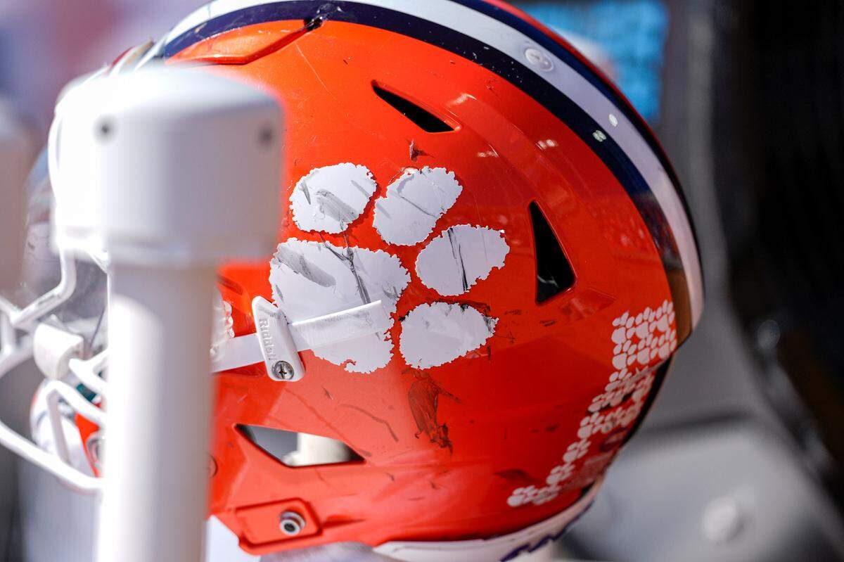A Clemson football helmet during the 2024 season