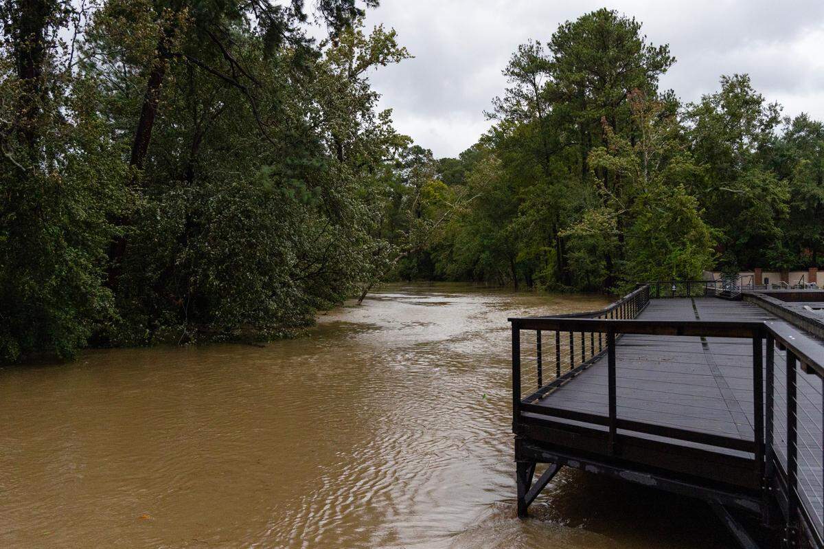 Gills Creek is high after Hurricane Helene hit Forest Acres, South Carolina on Friday, September 27, 2024.