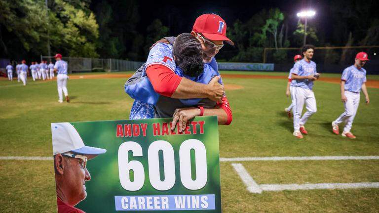 Photos: AC Flora baseball’s Andy Hallett wins 600th game