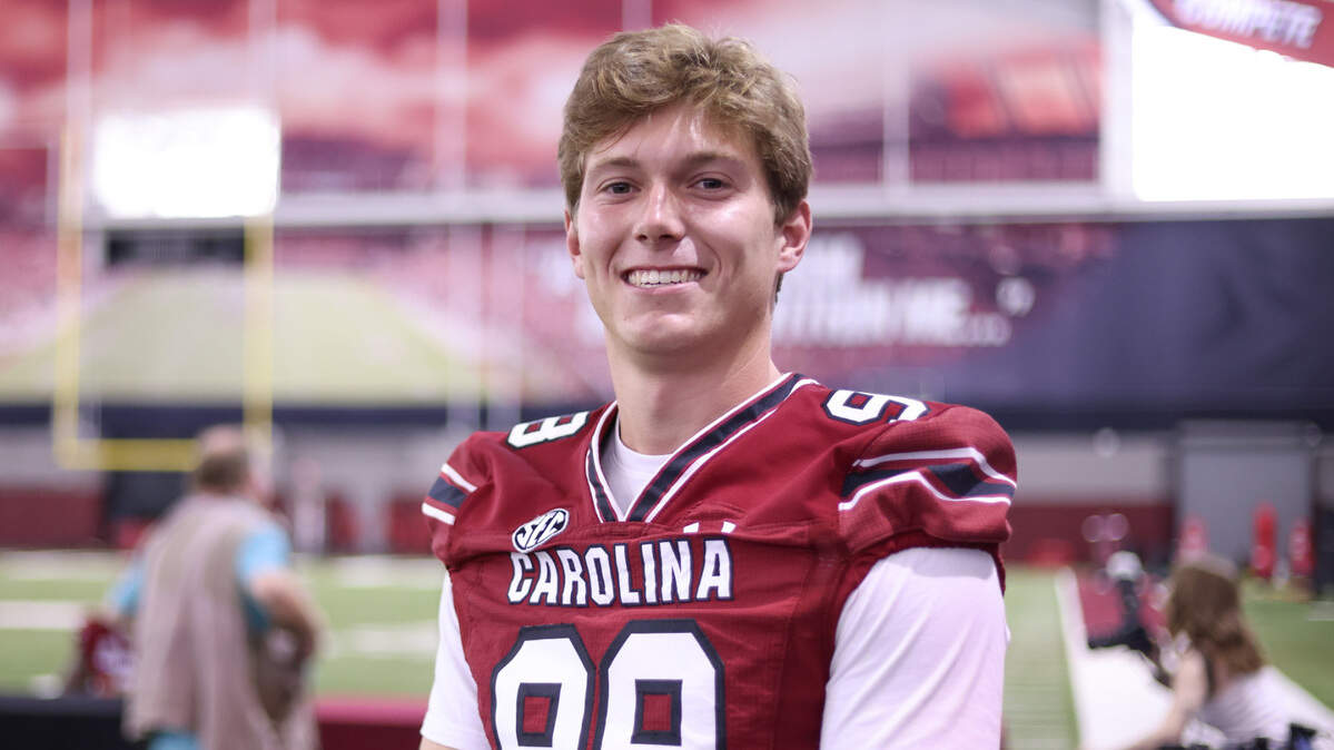 South Carolina placekicker Mitch Jeter during Media Day at the Spurrier Indoor Practice Facility in Columbia on Thursday, August 3, 2023.