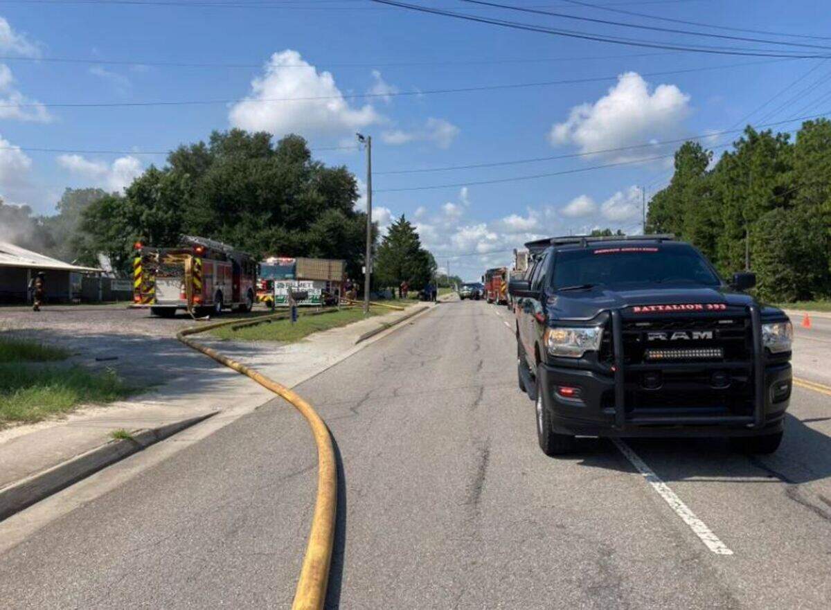 Lexington County Fire Service responds to a commercial fire.