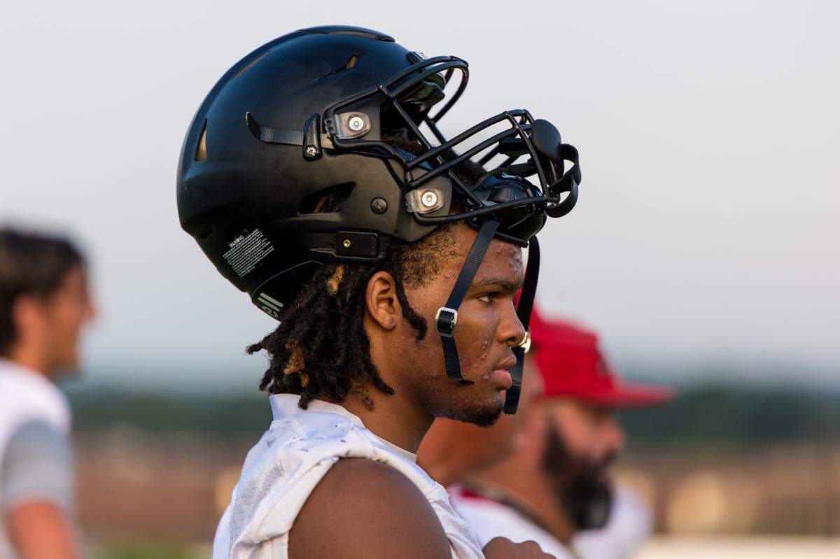 RB Trevon Williamson during Gilbert High School’s first football practice of the season Friday, August 2, 2024.