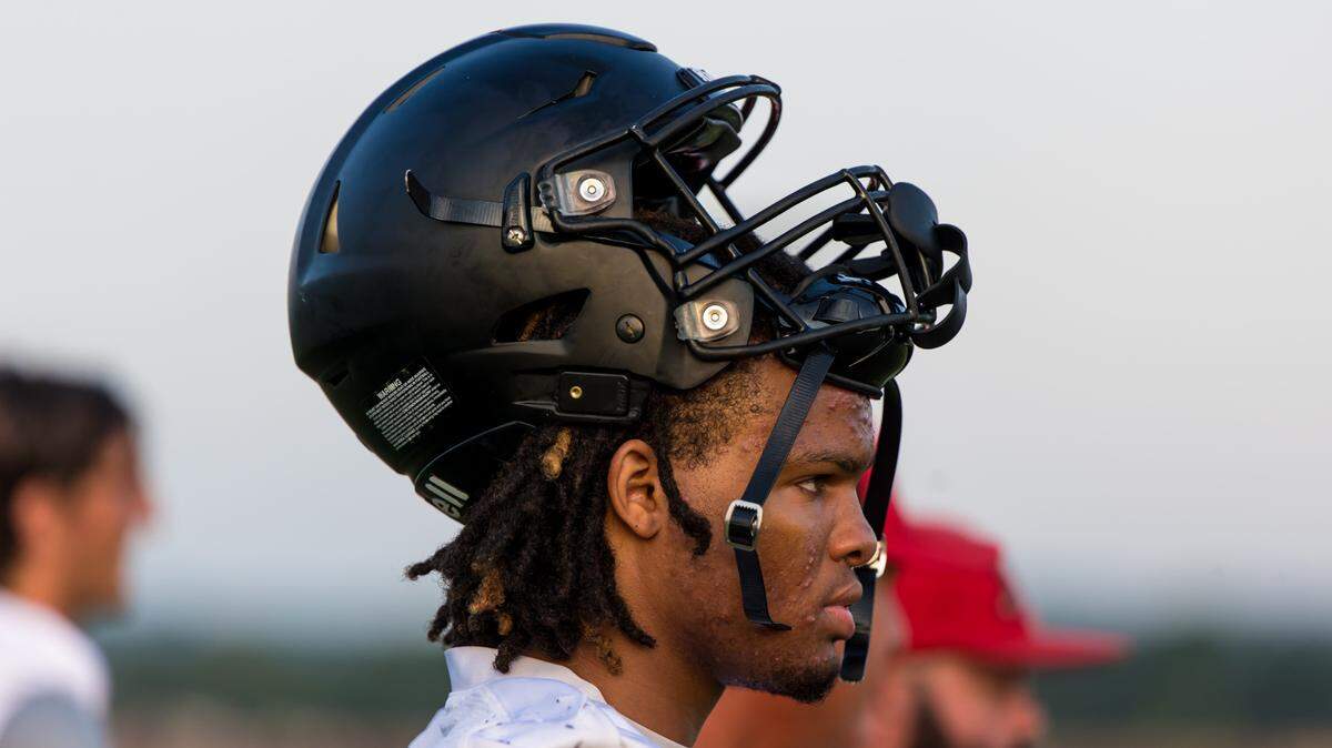 RB Trevon Williamson during Gilbert High School’s first football practice of the season Friday, August 2, 2024.