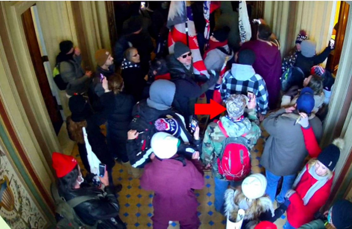 Derek Cooper Gunby, of Anderson, South Carolina, is accused of entering the U.S. Capitol during the riot on Jan. 6.