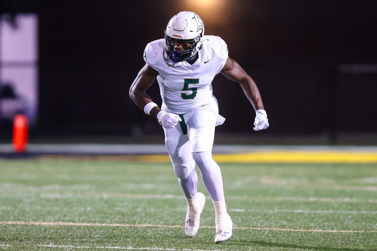 River Bluff Gators Stephen Collier (5) runs a route against the Irmo Yellow Jackets during their game at Irmo High School in Irmo, SC, 10/11/24.
