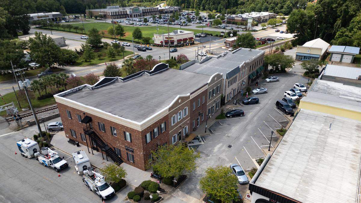 Downtown Chapin, SC, as seen from the air on Wednesday, August 20, 2025.