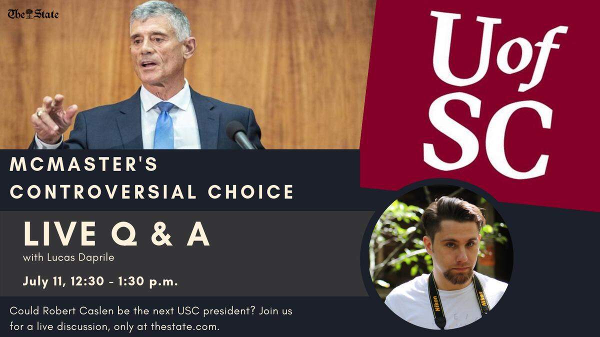 Join The State’s Lucas Daprile for a live Q&A about the search for the University of South Carolina’s next president, and the board of trustee’s impending vote on candidate Robert L. Caslen (pictured above).