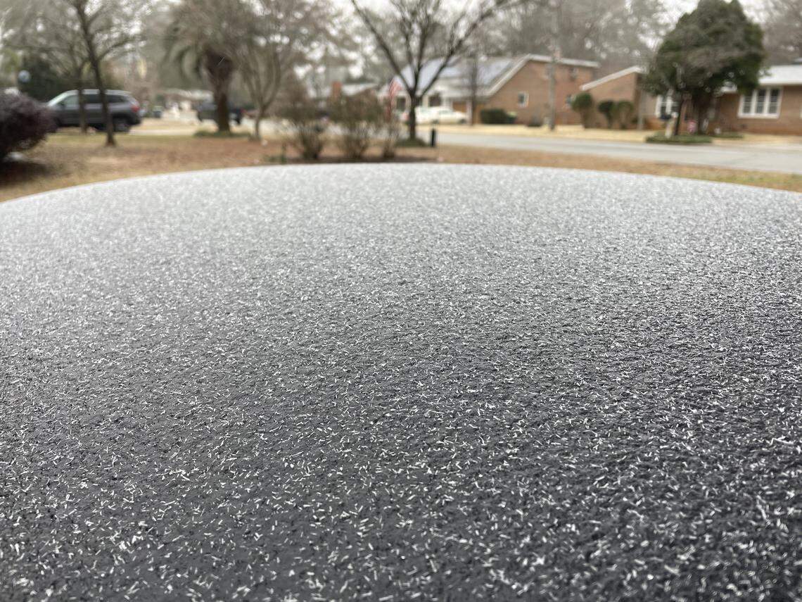 A layer of ice was seen in Columbia.