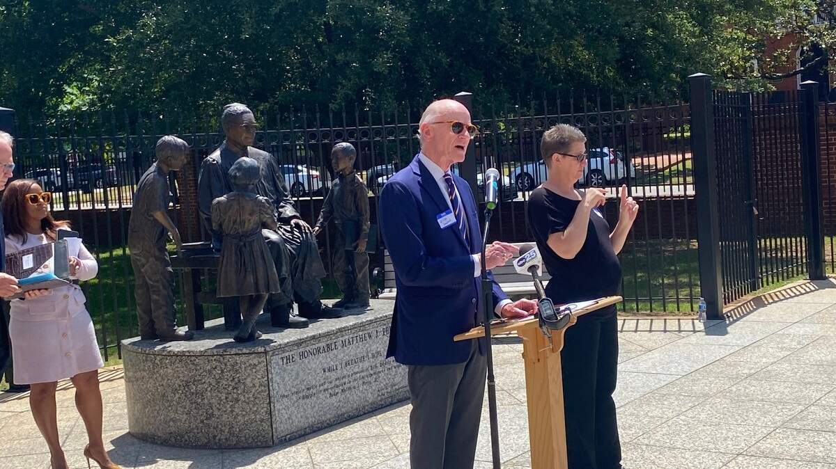 University of South Carolina Rice Law School Dean William Hubbard spoke of the importance and history of the rule of law at a Law Day commemoration Thursday, May 1, 2025, at the Columbia federal courthouse.