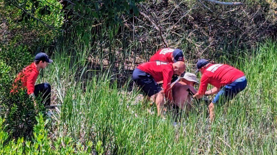 Midway Fire Rescue responded to the call around 11 a.m. Friday, June 7, and lifted the man out.