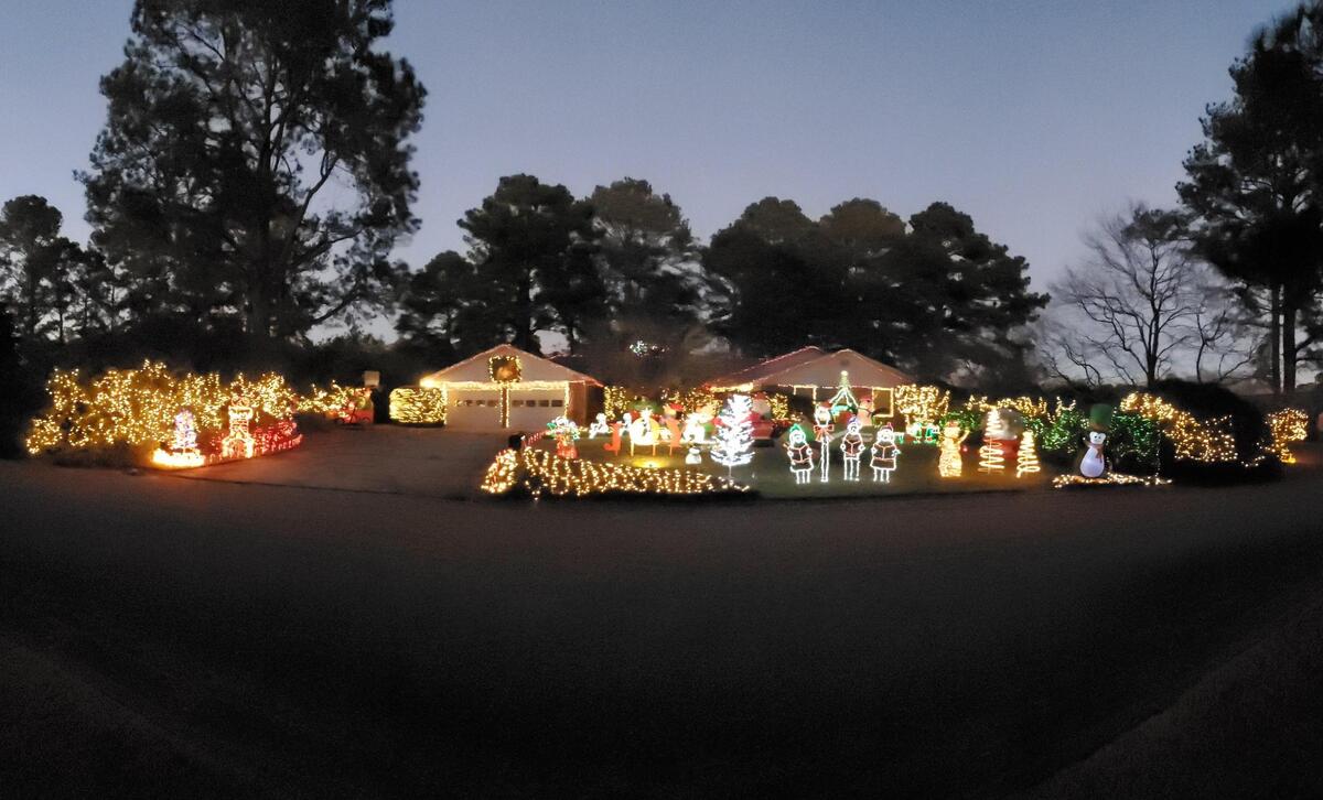 A reader submitted photo of holiday light displays.
