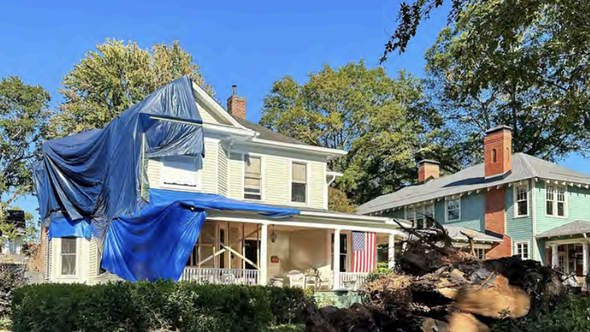 Roofs were damaged across the city.