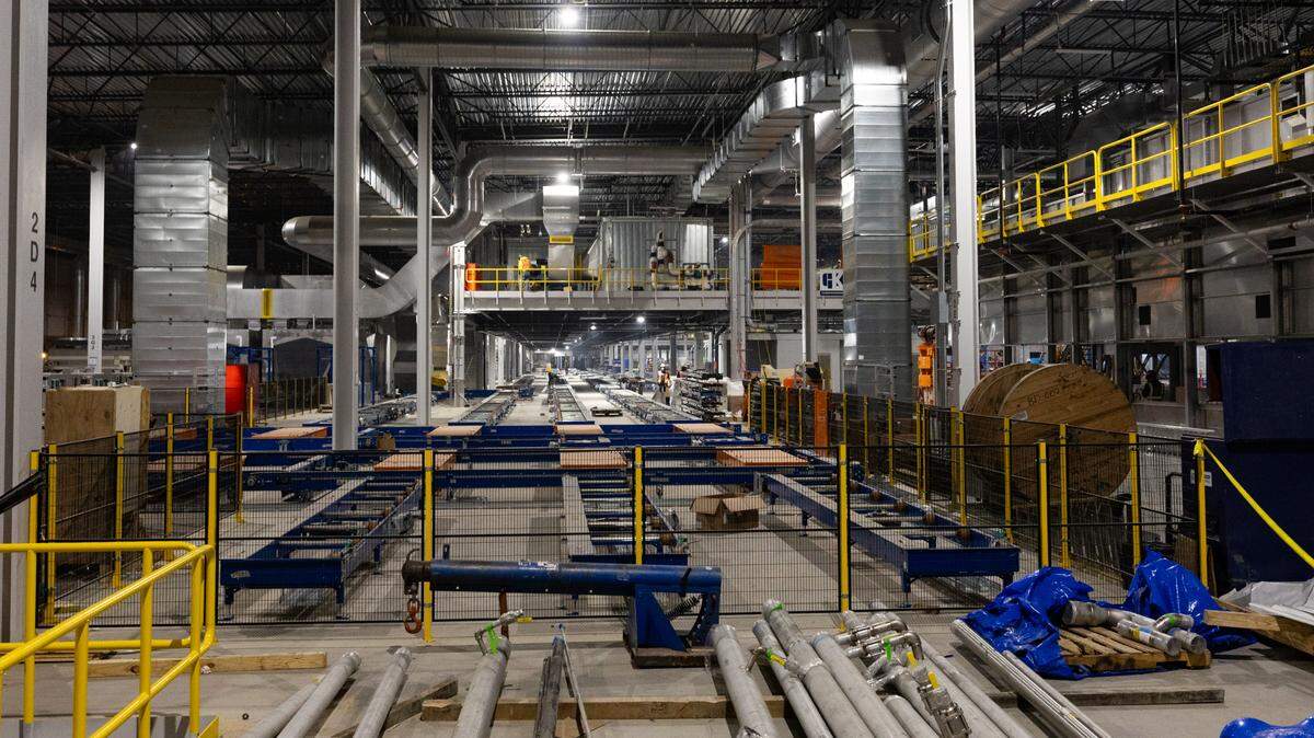 The Scout Motors manufacturing plant in Blythewood, South Carolina is under construction on Thursday, April 10, 2025.
