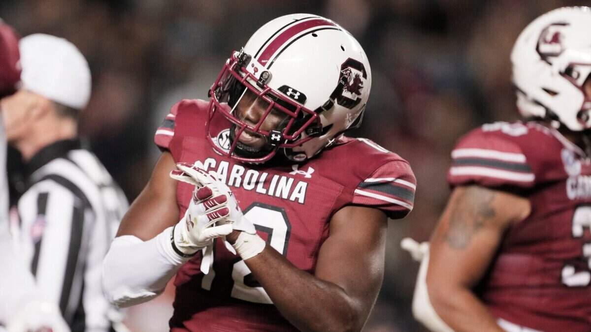 South Carolina Gamecocks defensive back Jaylan Foster (12) claps during the game against Auburn on Saturday, November 20, 2021.