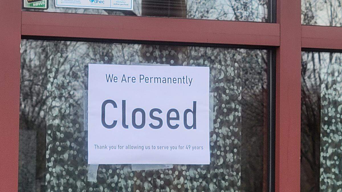A sign at Yamato at 360 Columbiana Drive in Columbia notes the restaurant as closed.