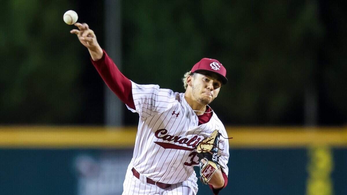 South Carolina pitcher Noah Hall (33)