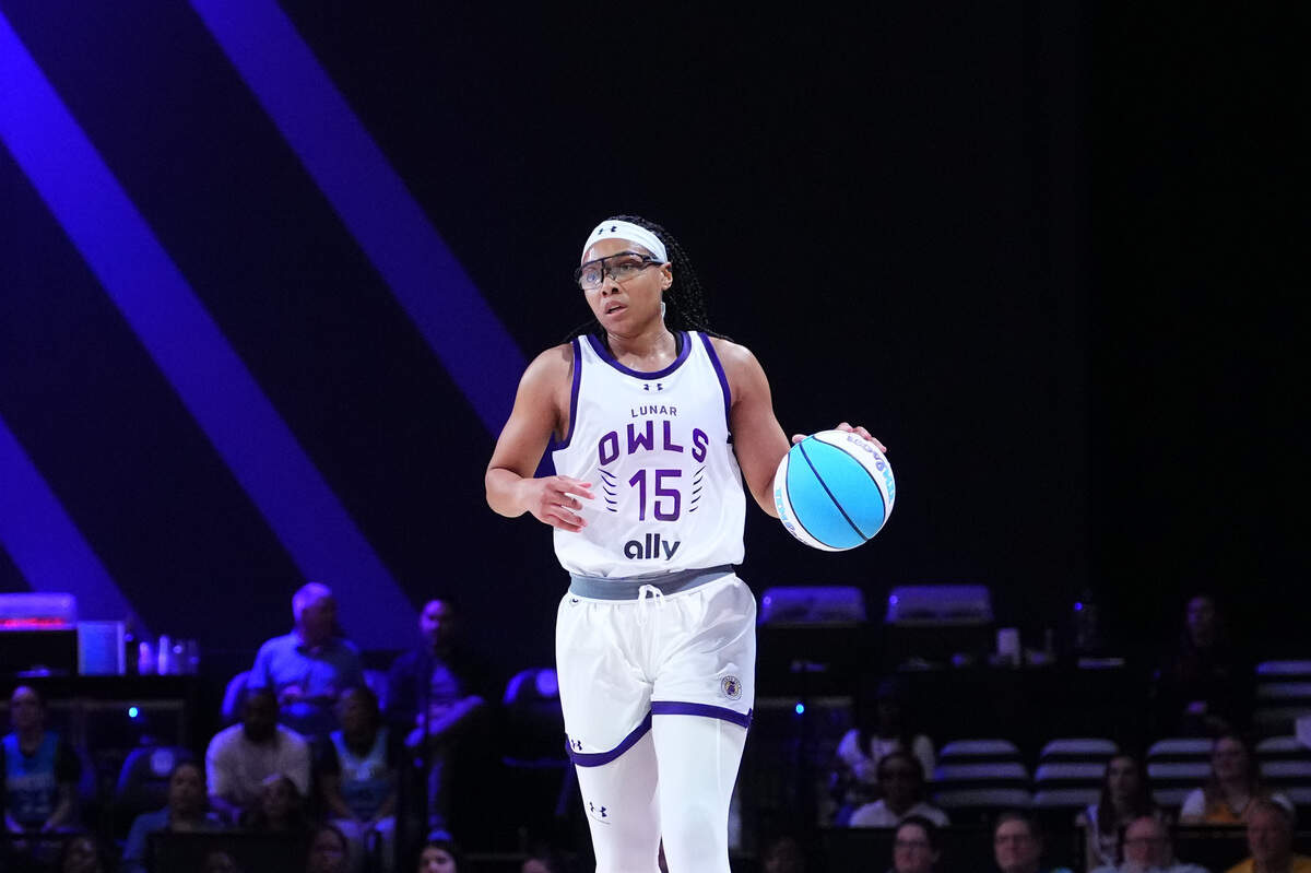 Allisha Gray of the Lunar Owls dribbles the ball up the court against Rose during on Feb. 21 in Medley, Florida.