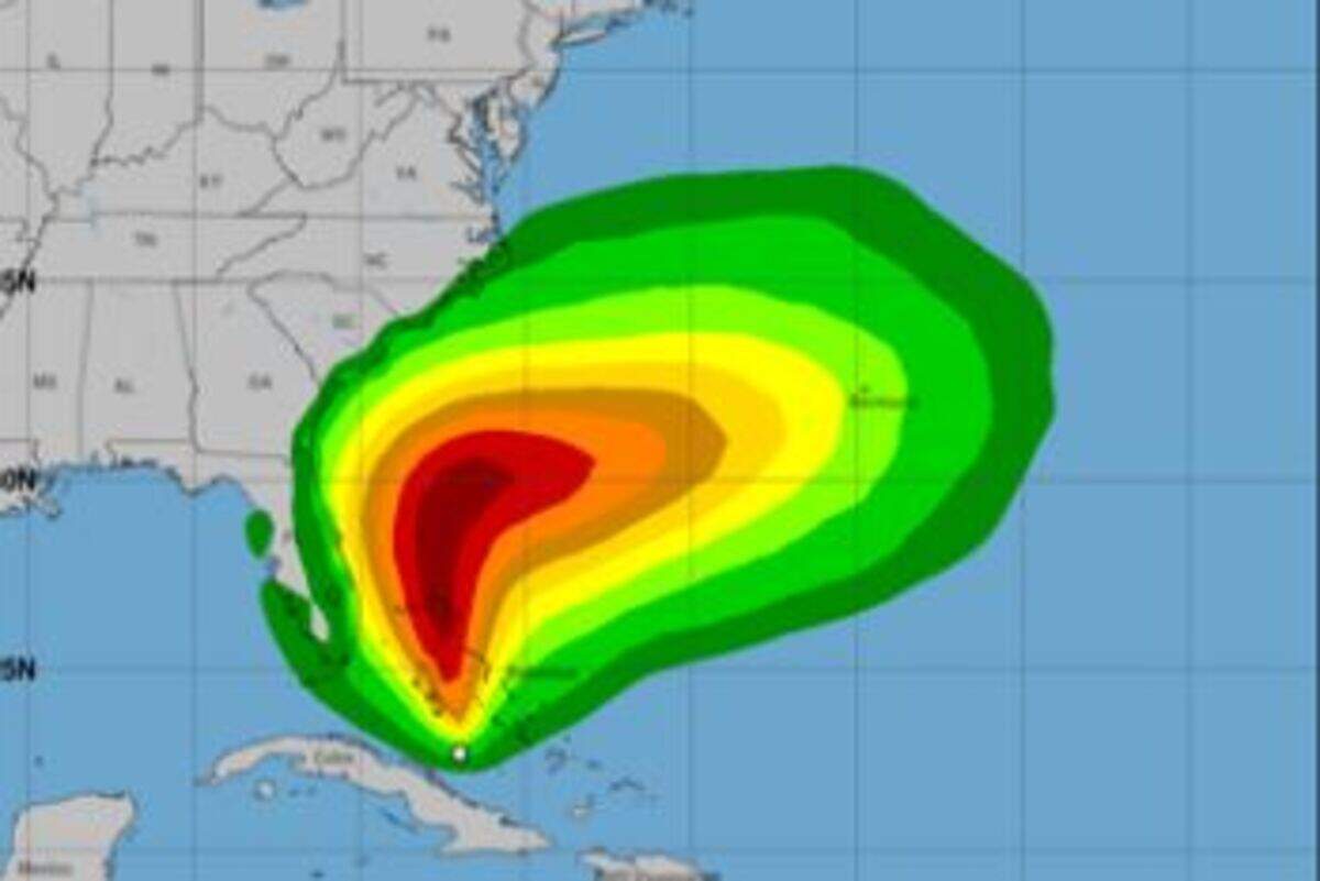 A look at the tropical storm force wind speeds forecast for what could become a hurricane.