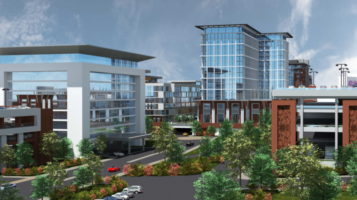 A rendering of what the area around the Columbia Convention Center would look like if a $511 million development project goes forward.