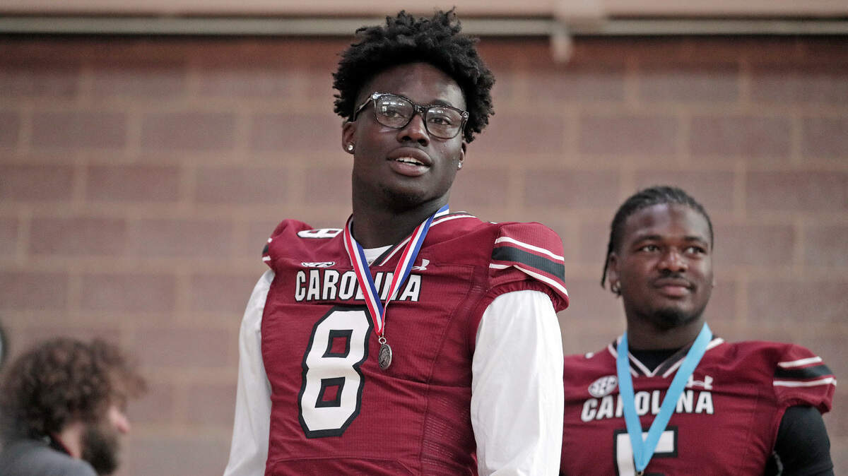 Nyck Harbor and the University of South Carolina football team freshmen took part in the annual Pigskin Poets reading event Friday, July 21, 2023 at the Drew Wellness Center in Columbia.